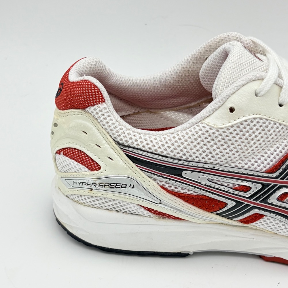 Asics Hyper Speed 4 Running Shoes Mens 10 White Red Silver Gym Tech Sneakers - Picture 6 of 10